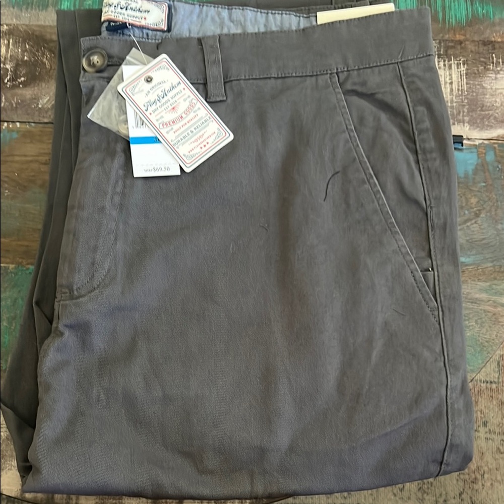 Gray Chino Khakis with Matte Finish